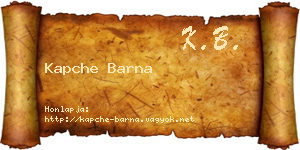 Kapche Barna névjegykártya